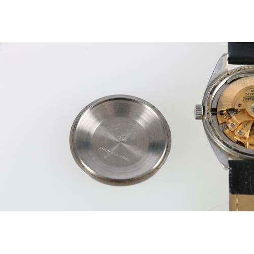 192 - Gents Girard Perregaux Gyromatic stainless steel cased mechanical wristwatch, the dial with baguette... 