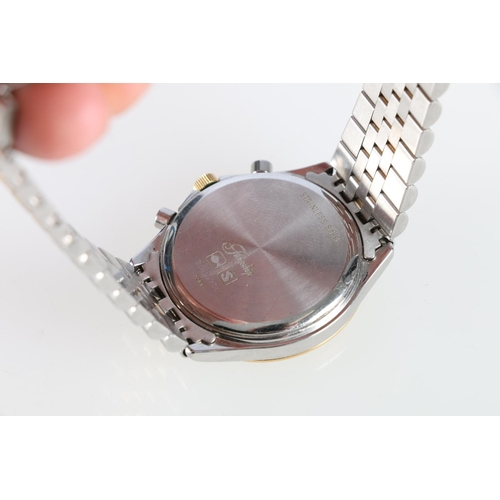 194 - Gents Longines Flagship stainless steel cased wrist watch, the white enamelled dial with baton chapt... 