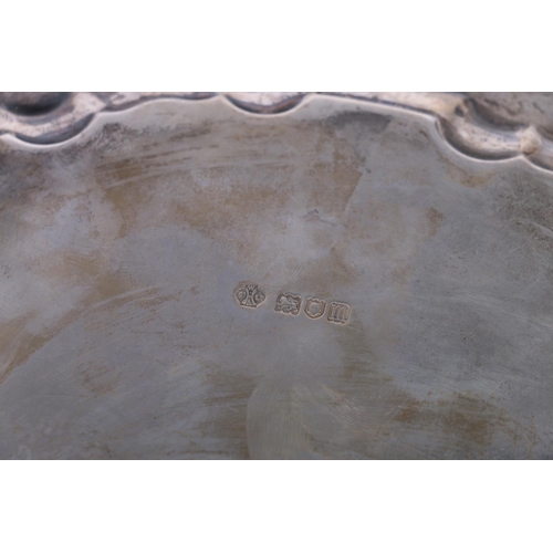 34 - Edward VII silver salver with piecrust edge and presentation inscription 