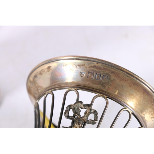 62 - Edwardian Art Nouveau period silver clad glass vases of trumpet from with applied swags by Haseler B... 