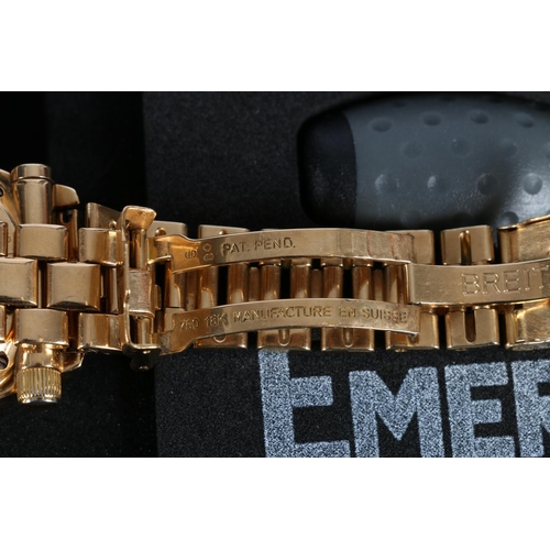 89 - Breitling Emergency wristwatch, K56321, the black dial having two digital displays, rotating 18k yel... 