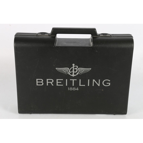 89 - Breitling Emergency wristwatch, K56321, the black dial having two digital displays, rotating 18k yel... 