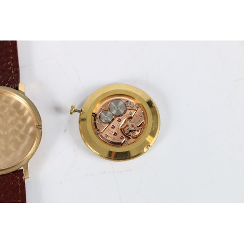 92 - Gents 9ct Gold Omega De Ville wristwatch, 1969, (Cal 620), silvered dial with applied baton markers.