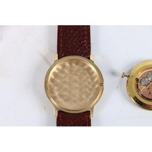 92 - Gents 9ct Gold Omega De Ville wristwatch, 1969, (Cal 620), silvered dial with applied baton markers.