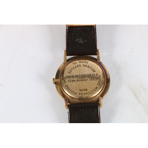 94 - Gents 9ct gold Longines wristwatch, (Cal 19.5), subsidiary dial, applied baton markers and replaceme... 