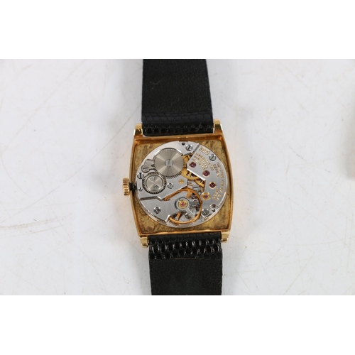 95 - Ladies 18ct gold Rolex Cellini wristwatch, (Cal 1601) with textured leather strap.