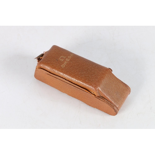 97 - Ladies 9ct gold Omega wristwatch, (Cal 244), the 9ct gold strap having unusual fastening clasp. Vint... 