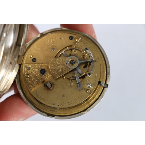 98 - Antique silver pocketwatch, maker John Forrest of London, Chester 1900, with silver watch guard.