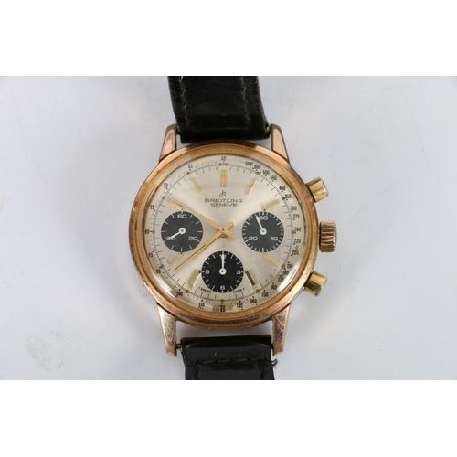 100A - Breitling wristwatch, the silvered dial with three subsidiary dials and tachymeter to the edge, 3.5c... 