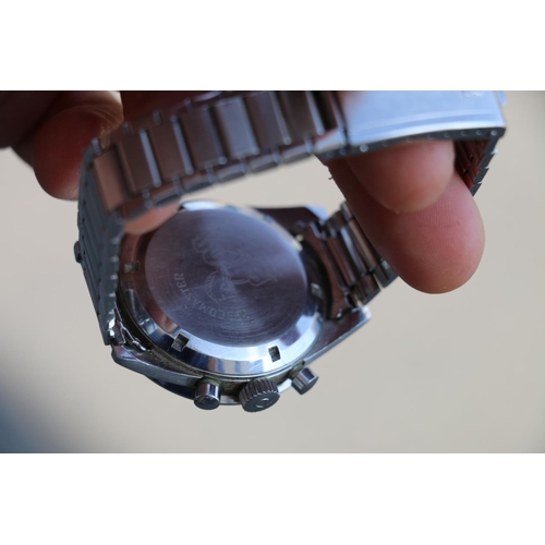 193 - Gents Omega Speedmaster Moon type stainless steel cased wristwatch, the black dial with three subsid... 