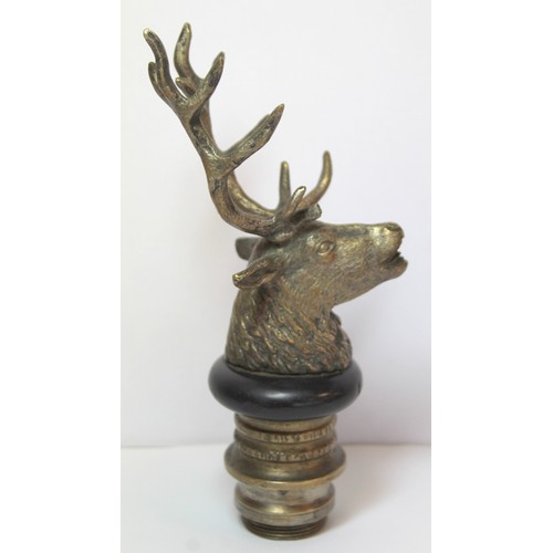 249 - Early 20th century radiator brass car mascot in the form of a stag's head in the manner of Lejeune, ... 