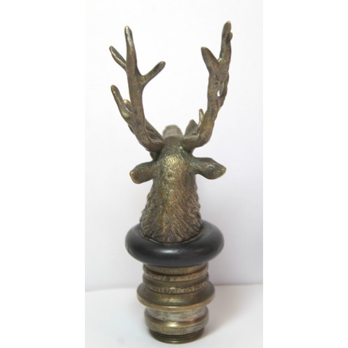 249 - Early 20th century radiator brass car mascot in the form of a stag's head in the manner of Lejeune, ... 