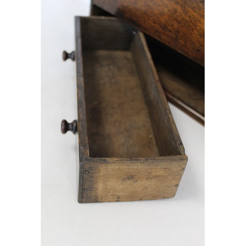 209 - Georgian oak spoon rack, the fret cut back with two racks with rectangular base comprising a box wit... 