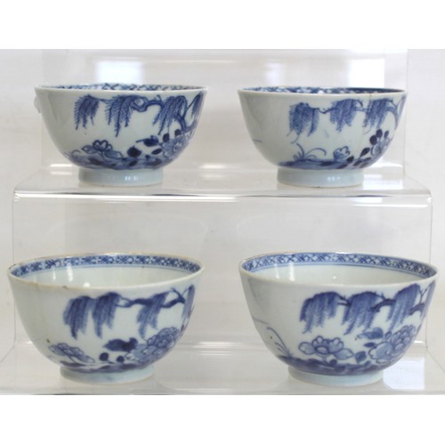 227 - Six pieces of 18th/19th century Chinese blue and white porcelain, comprising: sauce boat decorated w... 