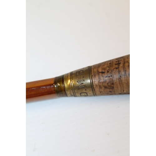 103 - J J S Walker Bampton and Co of Alnwick 9ft 9in three section split cane fishing rod 