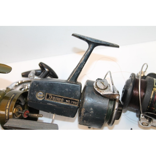 111 - Spinning reels including Shakespeare Noris 2010 boxed, Ryobi GN3.5, Noral Nori 2115, Shakespeare Dyn... 