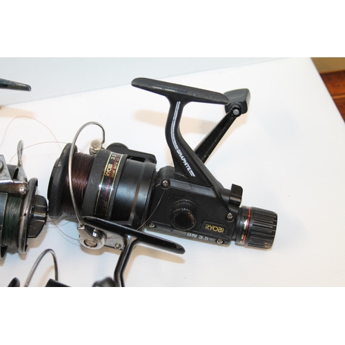 111 - Spinning reels including Shakespeare Noris 2010 boxed, Ryobi GN3.5, Noral Nori 2115, Shakespeare Dyn... 