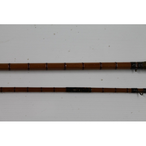 125 - T Wright and Son of Edinburgh three-section split cane fishing rod