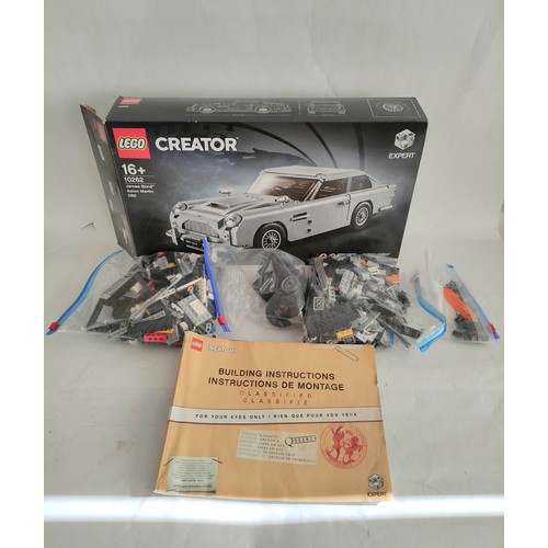 57 - Lego Creator set No 10262 James Bond Aston Martin DB5. Open box with instructions. Creasing to box c... 