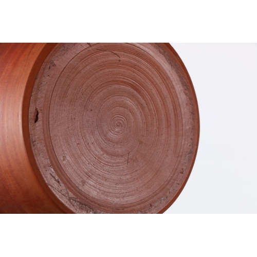 21 - Sgraffito decorated terracotta vase, 27cm tall.