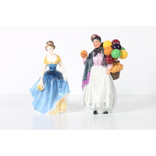 3 - Royal Doulton Biddy Pennyfarthing porcelain figurine HN1843 and Melanie HN2271, (2).