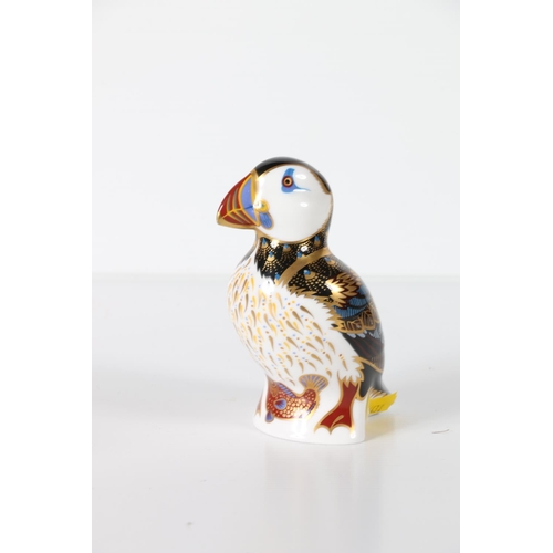 4 - Royal Crown Derby porcelain paperweight in the form of a puffin, 12cm tall.
