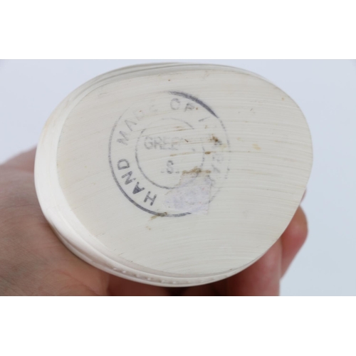 40f - Alabaster Greek discus thrower figure,&nbsp; 'The Discobolus of Myron', 20cm high.