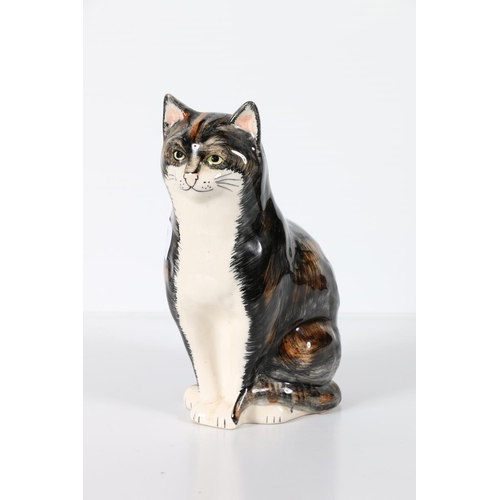 8 - Porcelain model of a cat in the manner of Babbacombe Pottery or Winstanley, 22cm tall.