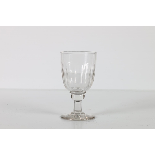 83 - Antique style rummer with faceted bowl, 15.5cm.
