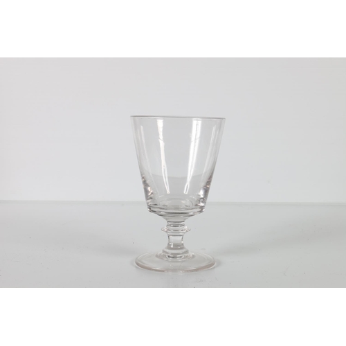 87 - Antique style glass rummer with tapering bowl and polished pontil, 16cm.