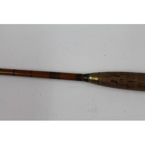 101 - J J S Walker Bampton and Co of Alnwick 10ft 5in three section split cane fishing rod 
