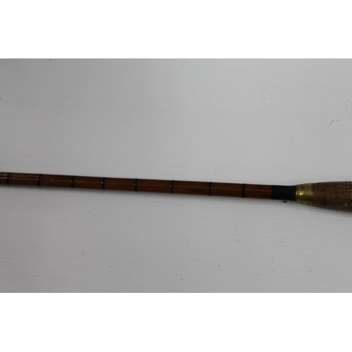102 - J J S Walker Bampton and Co of Alnwick 11ft 2in three section split cane fishing rod 