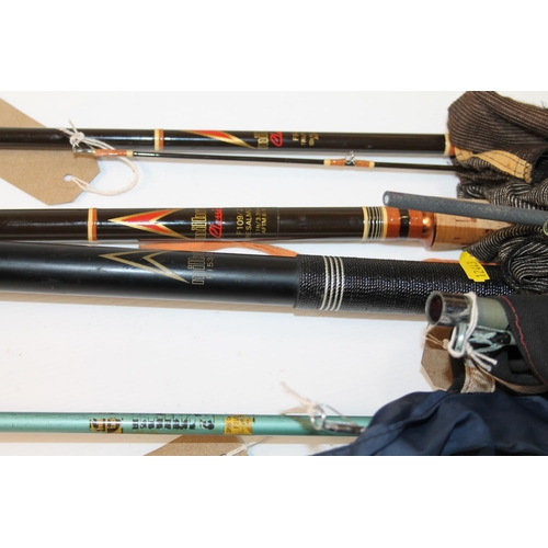 105 - Milbro F153/2 salmon rod, a Milbro Classic F92/2 truefly 80 fishing rod, Milbro Classic F109/2 Verre... 