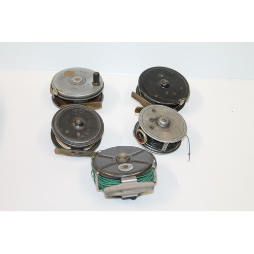 106 - Four fishing reels including Arthur Allan LLD West Nile Street Glasgow, Alex Martin Thistle, J Macph... 