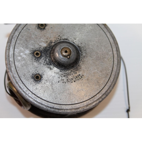 106 - Four fishing reels including Arthur Allan LLD West Nile Street Glasgow, Alex Martin Thistle, J Macph... 
