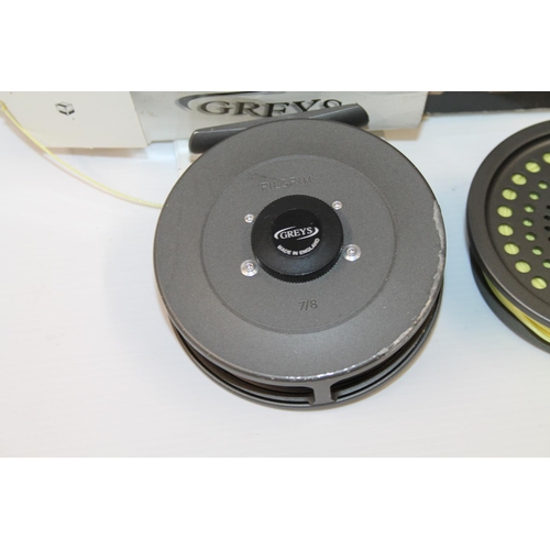 109 - Greys Pilgrim 7/8 fishing reel with spare spool