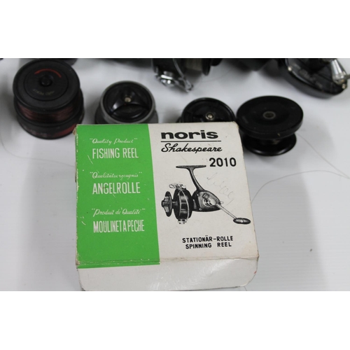 111 - Spinning reels including Shakespeare Noris 2010 boxed, Ryobi GN3.5, Noral Nori 2115, Shakespeare Dyn... 