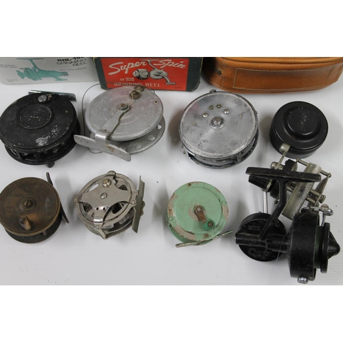 132 - Fishing reels including Daiwa 233, Mitchell 304, Garcia Mitchel 710, Superspin 950 boxed, Kassnar RD... 