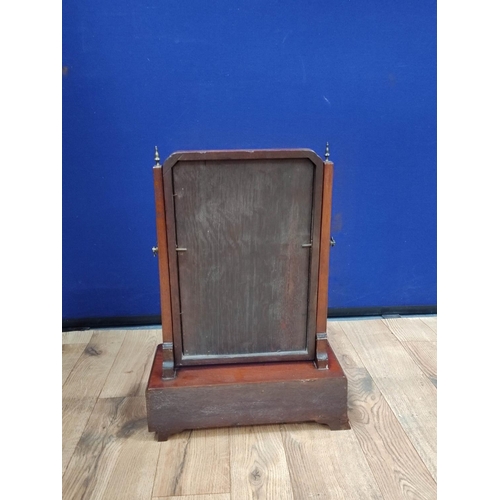 615 - Georgian mahogany dressing glass, the swing mirror above a central drawer flanked with a small drawe... 