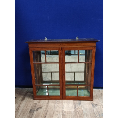 622 - George III style display cabinet, with two glazed doors enclosing later glass shelves, with brackets... 