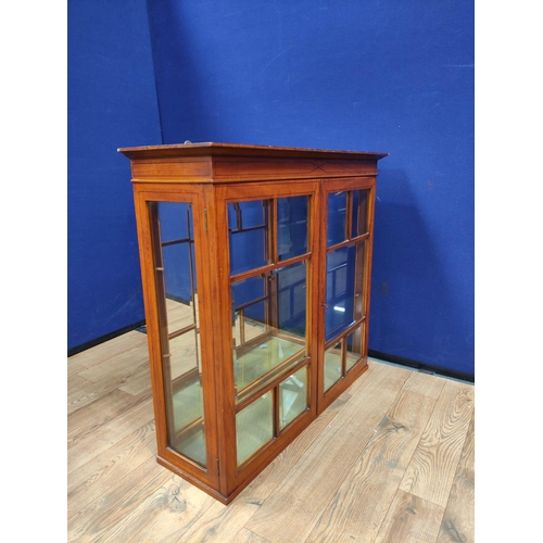 622 - George III style display cabinet, with two glazed doors enclosing later glass shelves, with brackets... 