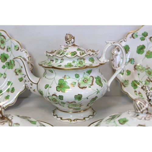 254 - Victorian part teaset comprising: teapot; twin handled covered sucrier; milk jug; two twin handled c... 