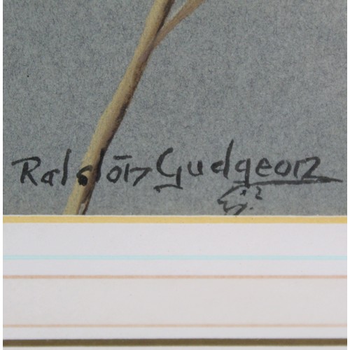 288 - RALSTON GUDGEON (SCOTTISH 1910-1984).Grey Wagtail.Watercolour and gouache on grey paper.25cm x 18cm.... 