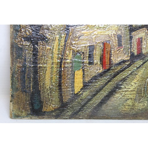 291 - MARKEY ROBINSON (IRISH 1917-1999).Ledbetter (Leadbetter) Street. Belfast.Oil on board.18cm x 32cm.In... 