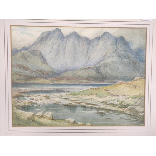 361 - ERNEST F. HILL 1950.Glen Varrigill, Skye & Cuillins, Torrin - a pair.Watercolour.Each 30cm x 39c... 