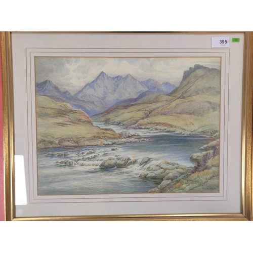 361 - ERNEST F. HILL 1950.Glen Varrigill, Skye & Cuillins, Torrin - a pair.Watercolour.Each 30cm x 39c... 