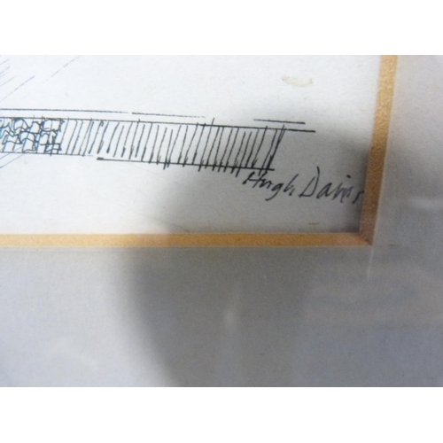 40 - HUGH DAVIES, houses and trees, drawing.