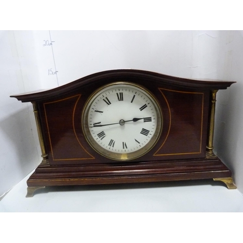 58 - Mahogany mantel clock and a similar oak mantel clock (2)