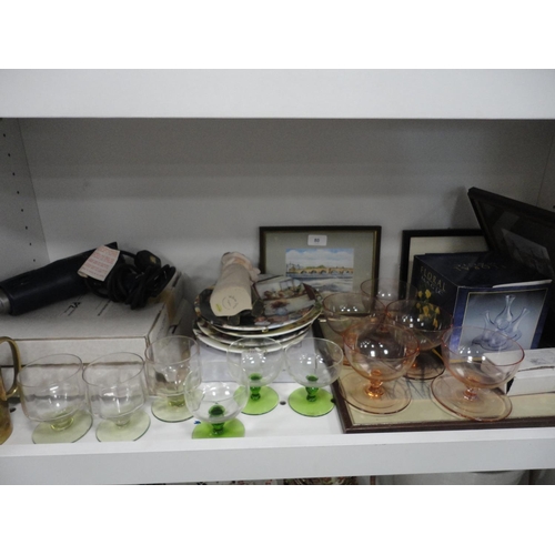 80 - Collection of grapefruit dishes, collector's plates, colour print etc.