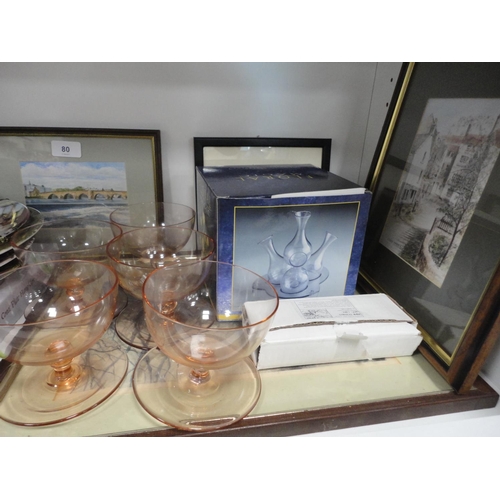 80 - Collection of grapefruit dishes, collector's plates, colour print etc.